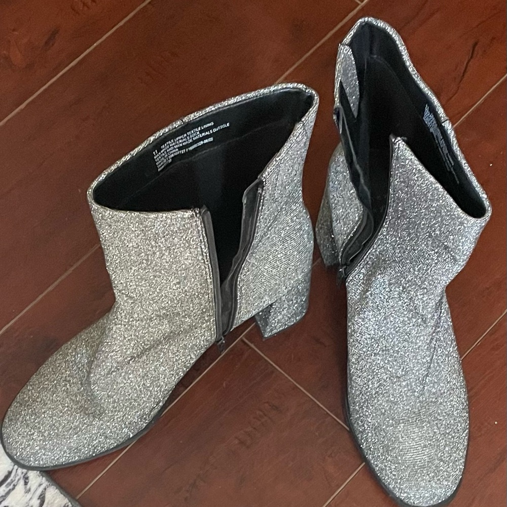 Target Silver Sparkle Heeled Boots-Size 11